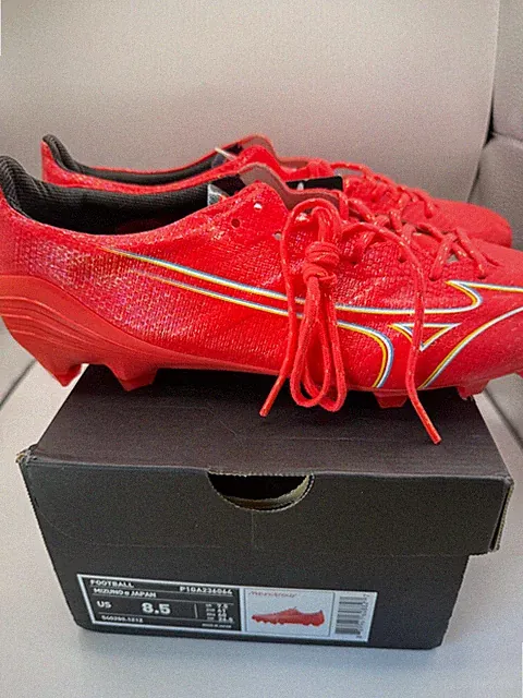 Mizuno Alpha Elite Soccer Cleats Red US 8.5 Football Boots Made in Japan NEW