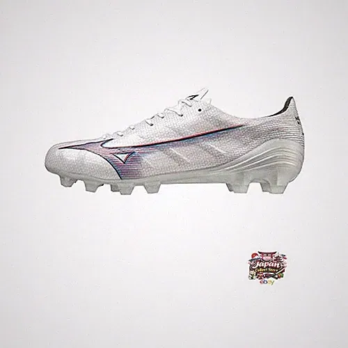 Mizuno Alpha PRO Soccer Cleats Wide Lightweight White/Ignition Red/Blue Size