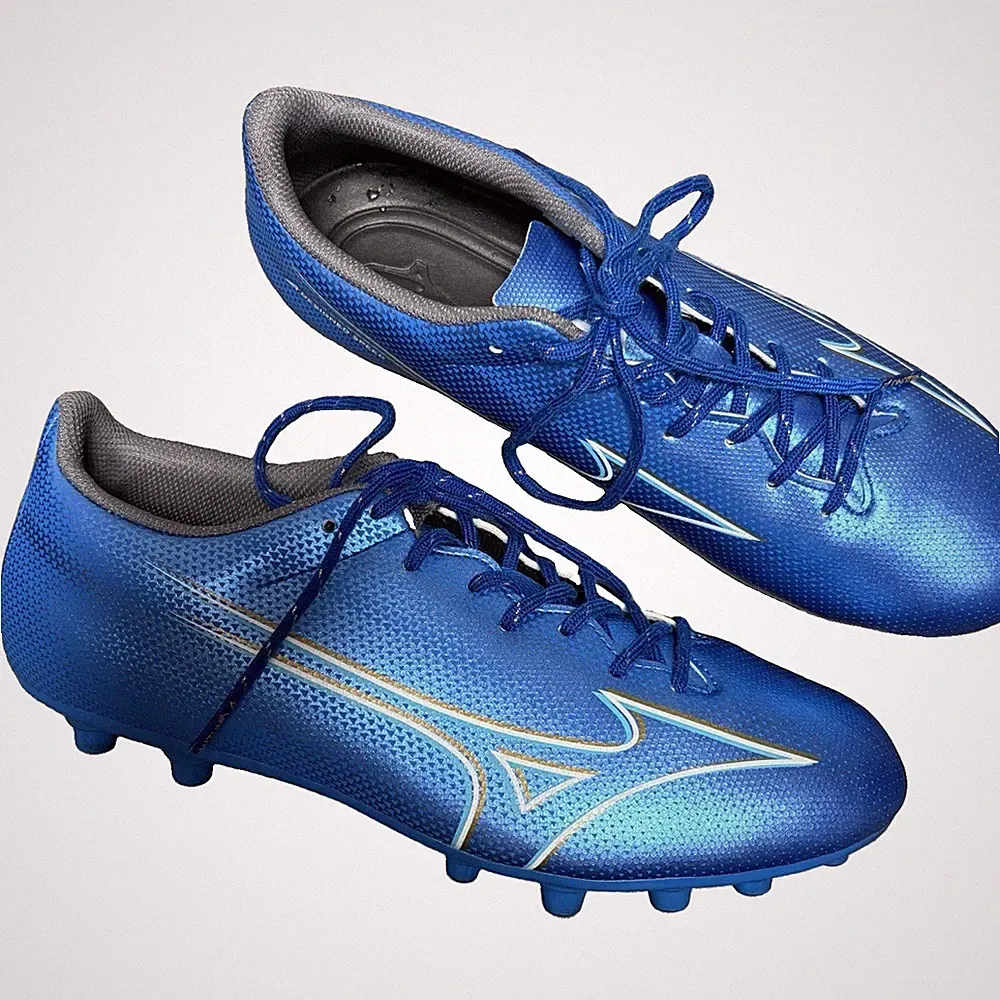 Mizuno Alpha Select AG P1GA246627 Blue Metallic Soccer Cleats Speed Boots M 7.5