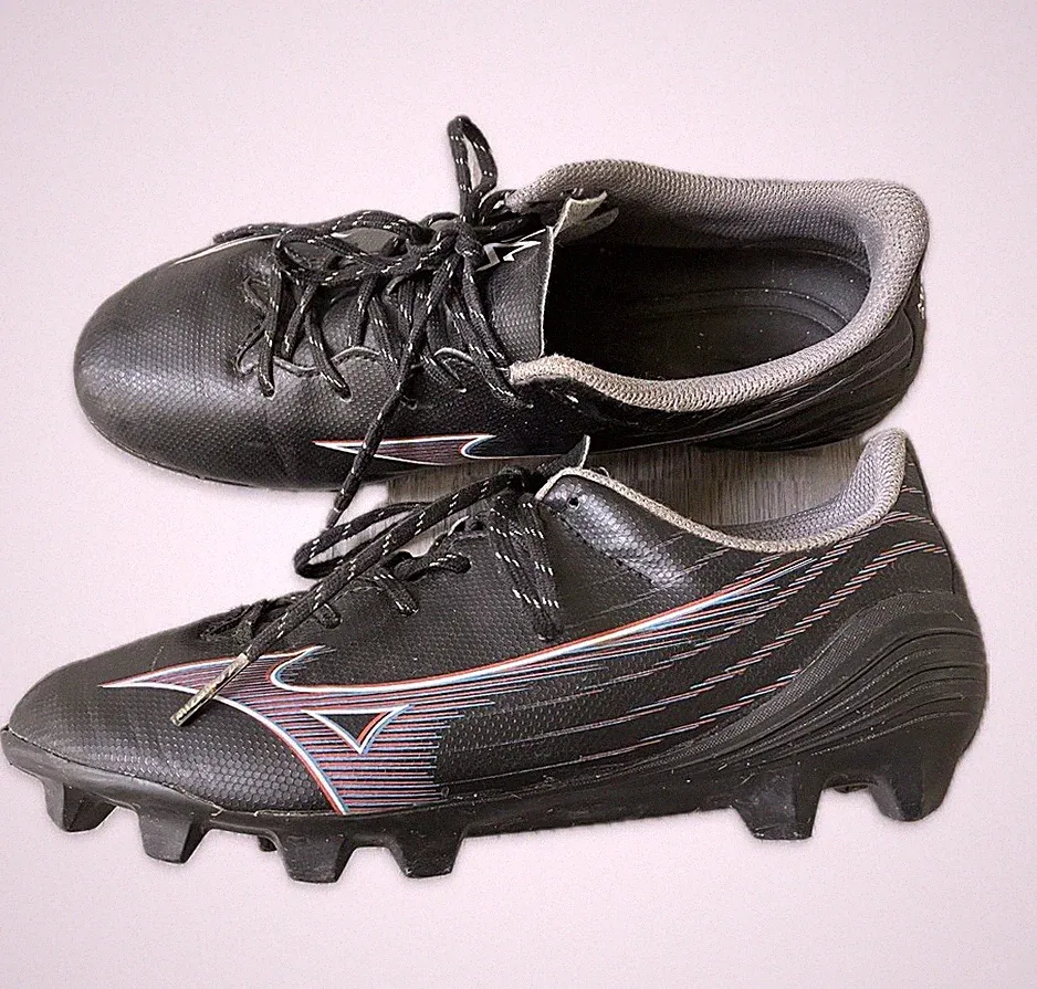 Mizuno Alpha Select Junior FG Soccer Cleats Kids Size 4.5 Black Firm Ground