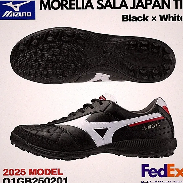 MIZUNO Futsal Shoes MORELIA SALA JAPAN TF Black/White Q1GB250201 2025 NEW!
