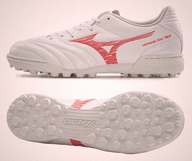 Mizuno Men Monarcida Neo III Wide AS Cleats White Red Football Spike P1GD242460