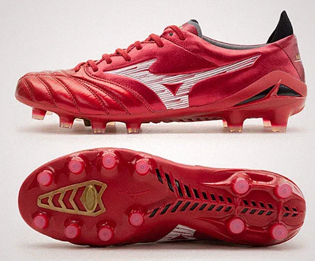 Mizuno Men Morelia Neo IV Elite MD Cleats Red Football Boot GYM Spike P1GA253260