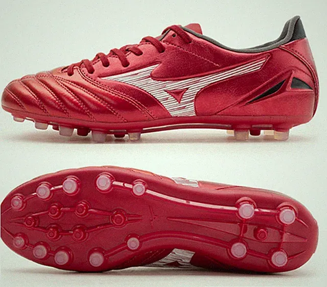 Mizuno Men Morelia Neo IV PRO AG Cleats Red Football Spike Boot Shoes P1GA253560