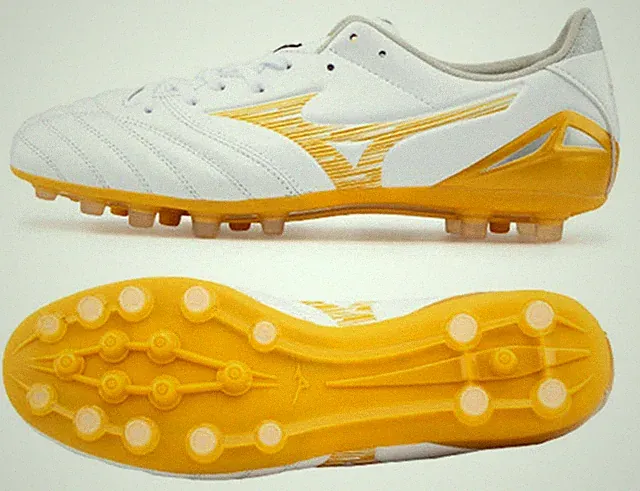 Mizuno Men Morelia Neo IV Pro AG Cleats White Gold Football GYM Spike P1GA263550