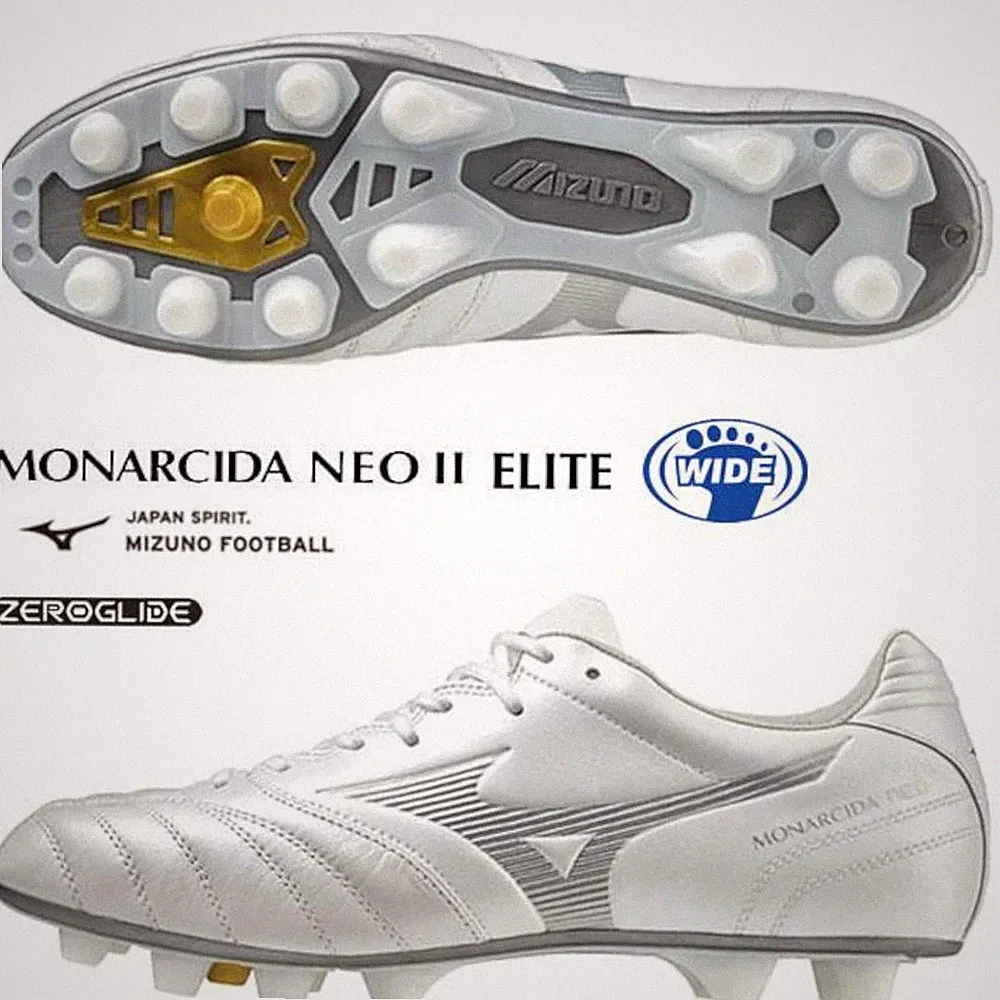 MIZUNO MONARCIDA NEO 2 ELITE WIDE P1GA2321 04 Soccer Cleats White x Silver 2023