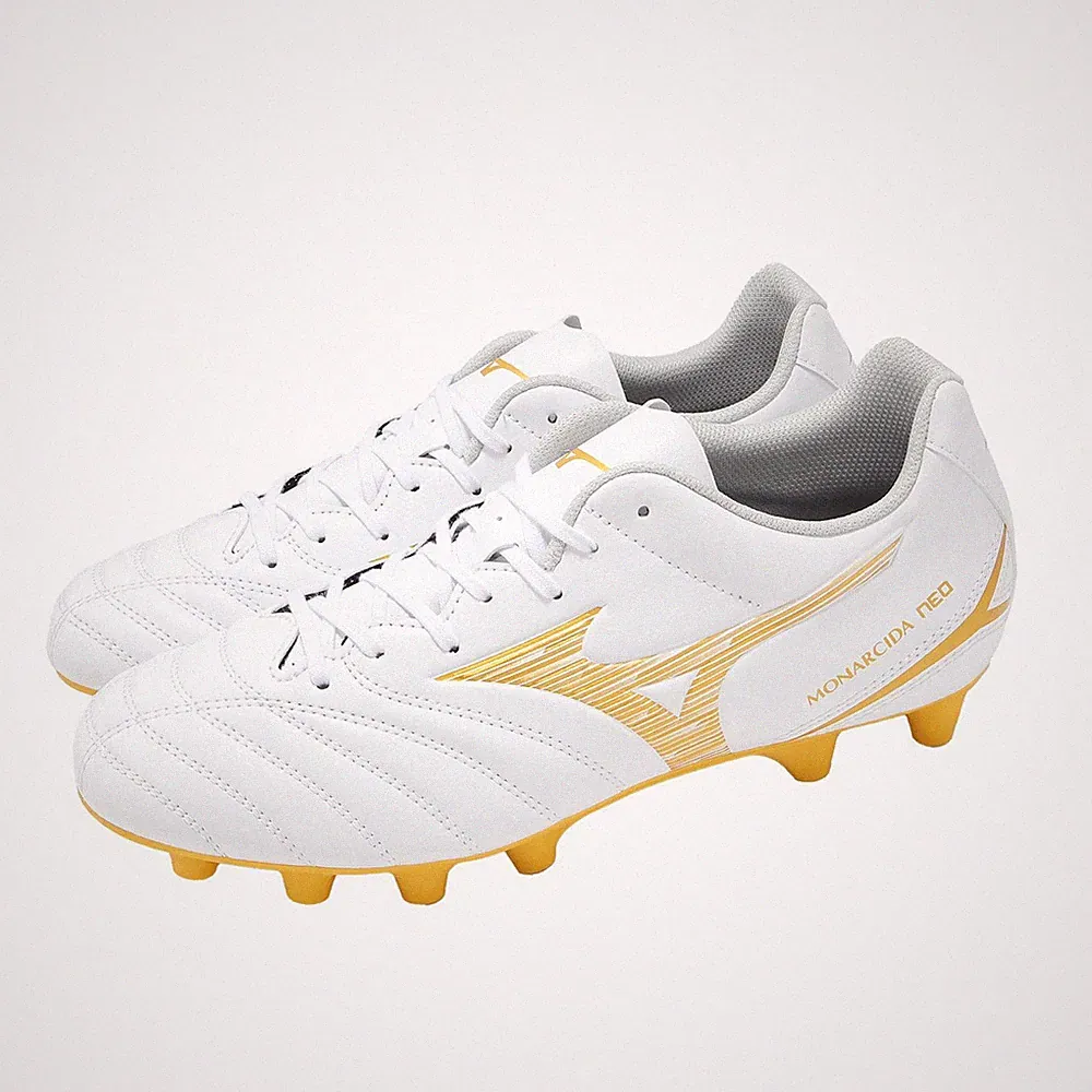 Mizuno Monarcida Neo III 3 Select Wide White Yellow Men Soccer Shoes P1GA2625-50