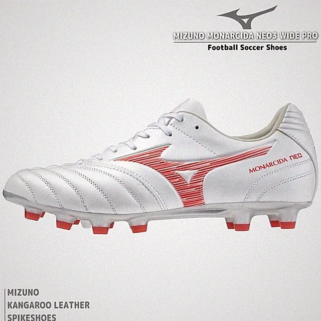 MIZUNO MONARCIDA NEO III SW P1GA2423 60 White / Red 3E Wide Soccer Cleats