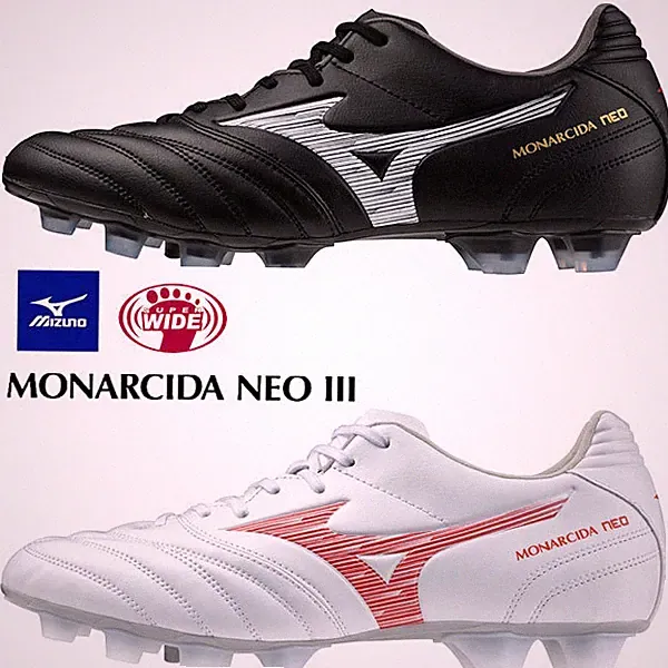 MIZUNO MONARCIDA NEO III SW P1GA2424 Black, White 4E Super Wide Soccer Cleats