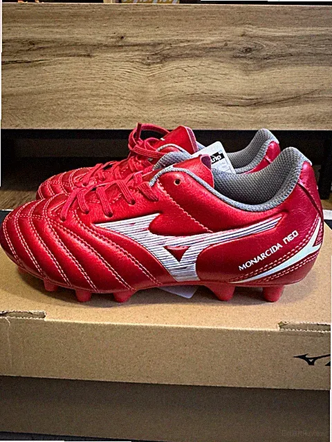 Mizuno Monarcida Neo Select Jr Junior Soccer Cleats Red US 2.5 P1GB192560