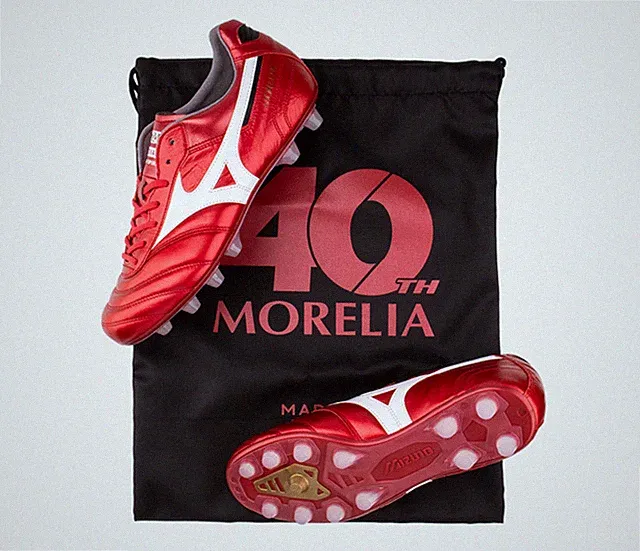 Mizuno Morelia II Japan MD Mens Soccer Cleats 40th Ann. Red P1GA250160