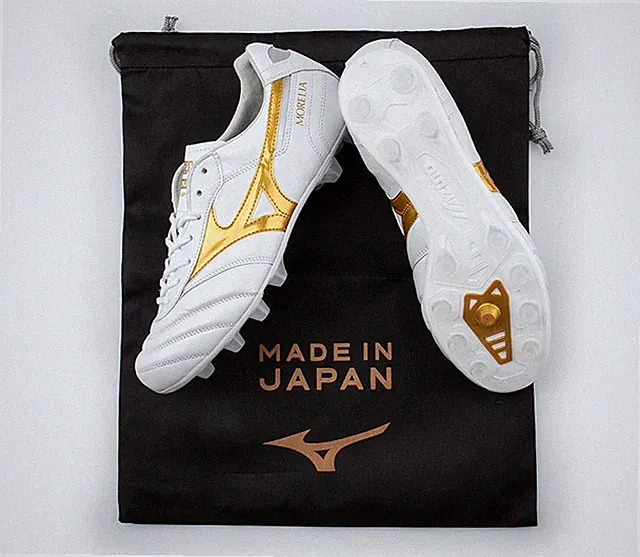 Mizuno Morelia II Japan MD Mens Soccer Cleats White Gold P1GA260150