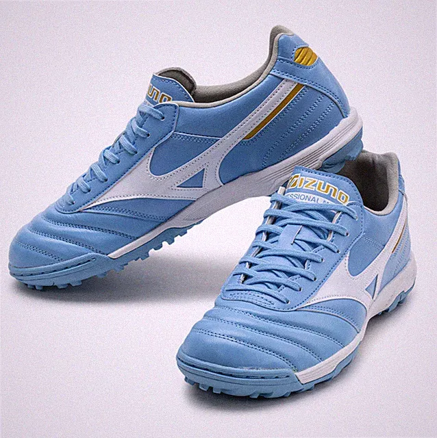 Mizuno Morelia II Pro AS Mens Turf Soccer Shoes Blue White Gold P1GD2606-25