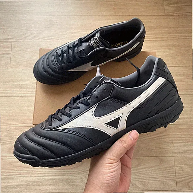 Mizuno Morelia II Pro AS Mens Turf Soccer Shoes Wide (2E) Black Galaxy Silver