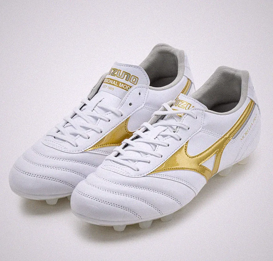 Mizuno Morelia II Pro MD Men Soccer Cleats White Gold P1GA260650