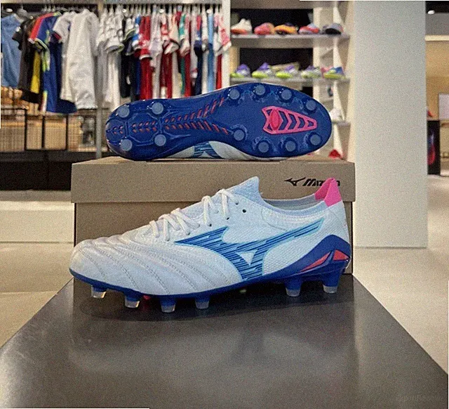 Mizuno Morelia Neo IV Beta Elite MD Soccer Cleats White P1GA254225