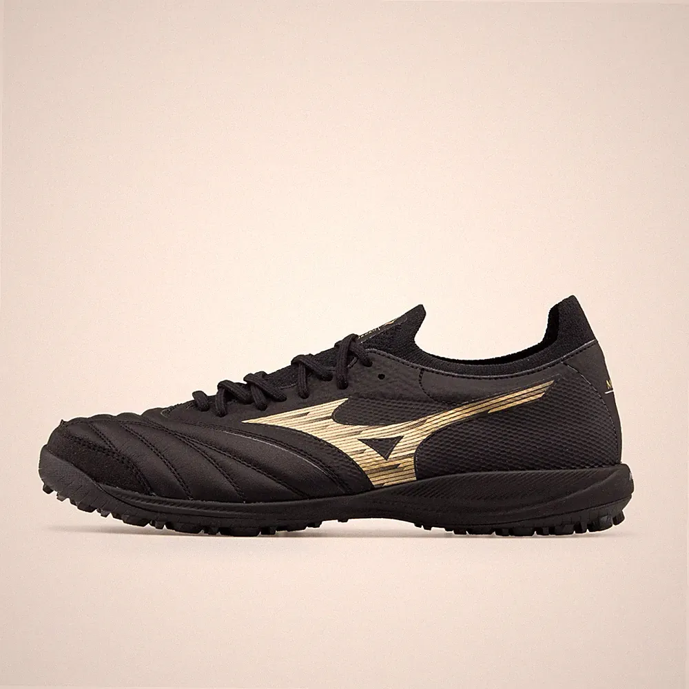 Mizuno Morelia Neo Sala Beta Japan TF Mens Turf Soccer Shoes Black Gold Q1GB254