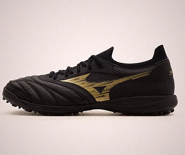 Mizuno Morelia Neo Sala Beta Japan TF Mens Turf Soccer Shoes Wide Black Gold