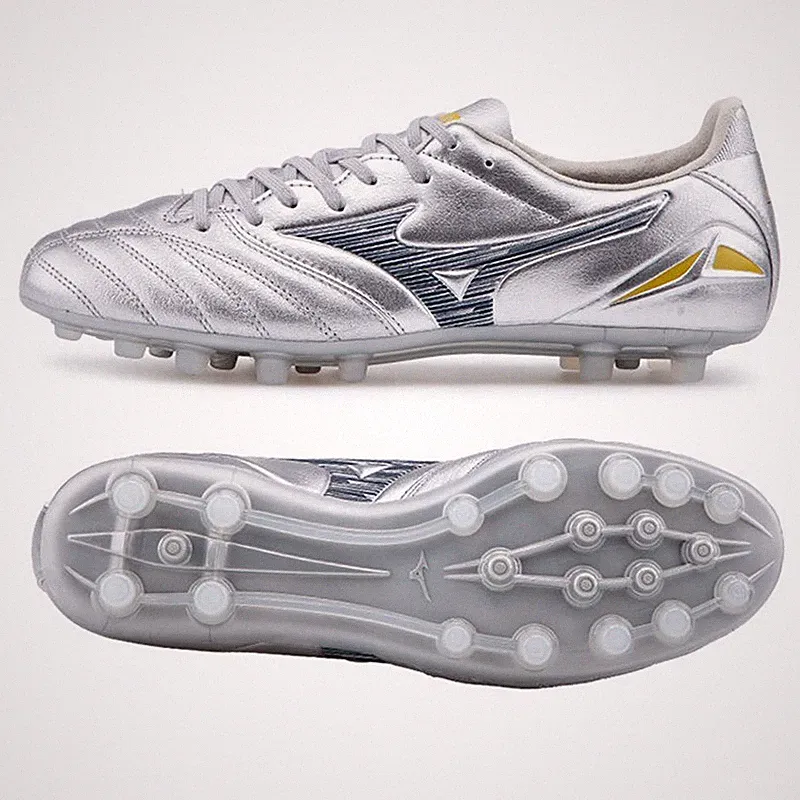 Mizuno Morelia Neo4 IV Pro AG P1GA253504 Silver Mens Soccer Cleats Shoes