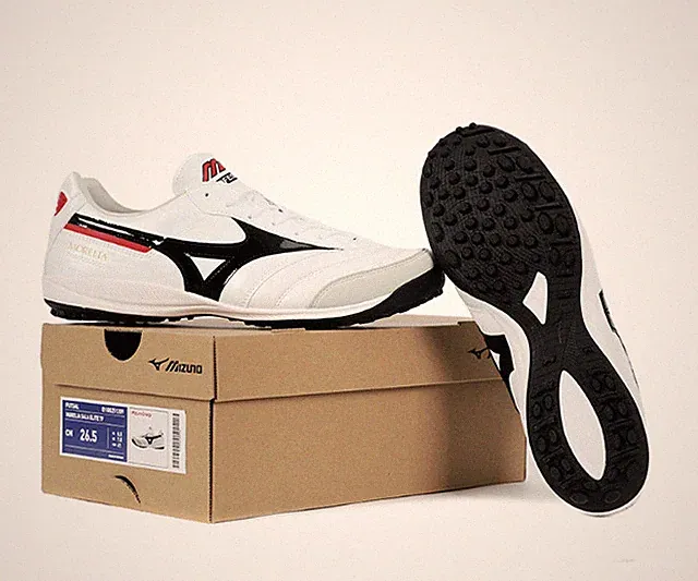 Mizuno Morelia Sala Elite Mens Turf Soccer Shoes Wide 2E White Black Red Q1GB251