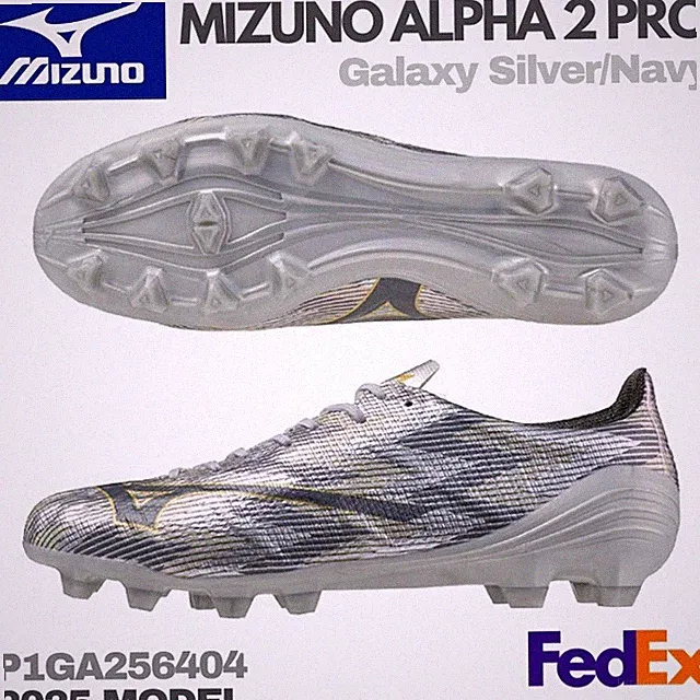 MIZUNO Soccer Cleats Mizuno Alpha 2 PRO P1GA2564 04 Galaxy Silver/Navy 2025 NEW