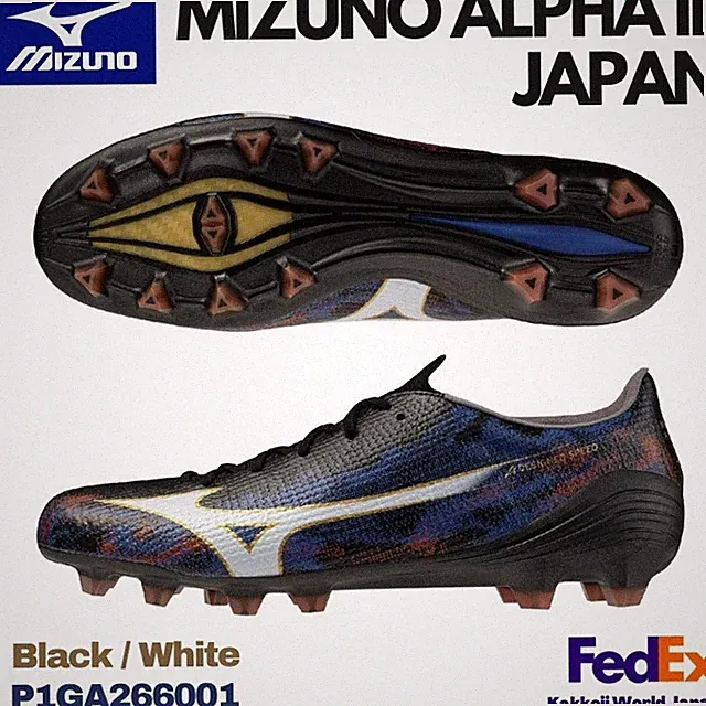 MIZUNO Soccer Cleats MIZUNO ALPHA 3 JAPAN Black/White P1GA266001 NEW!