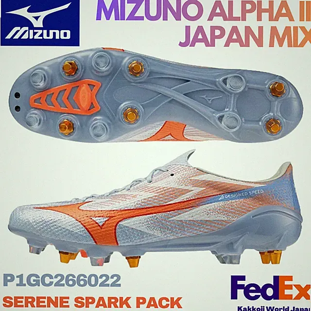 MIZUNO Soccer Cleats MIZUNO ALPHA 3 JAPAN MIX Blue P1GC266022 SERENE SPARK PACK