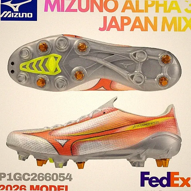 MIZUNO Soccer Cleats MIZUNO ALPHA 3 JAPAN MIX White/Orange/Yellow P1GC266054
