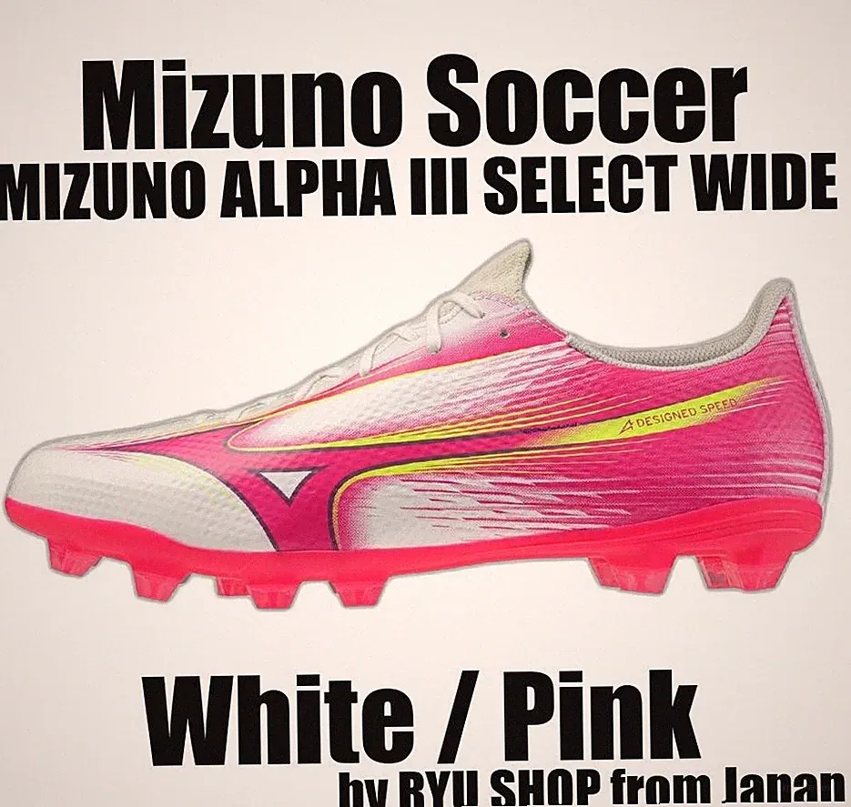 Mizuno Soccer Cleats MIZUNO ALPHA III SELECT WIDE P1GA266564 White / Pink