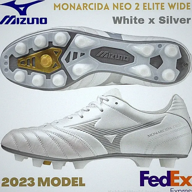 MIZUNO Soccer Cleats MONARCIDA NEO 2 ELITE WIDE P1GA2321 04 White x Silver 2023