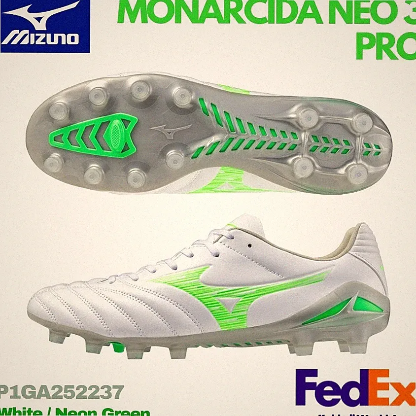 MIZUNO Soccer Cleats MONARCIDA NEO 3 PRO P1GA252237 White / Neon Green NEW!!