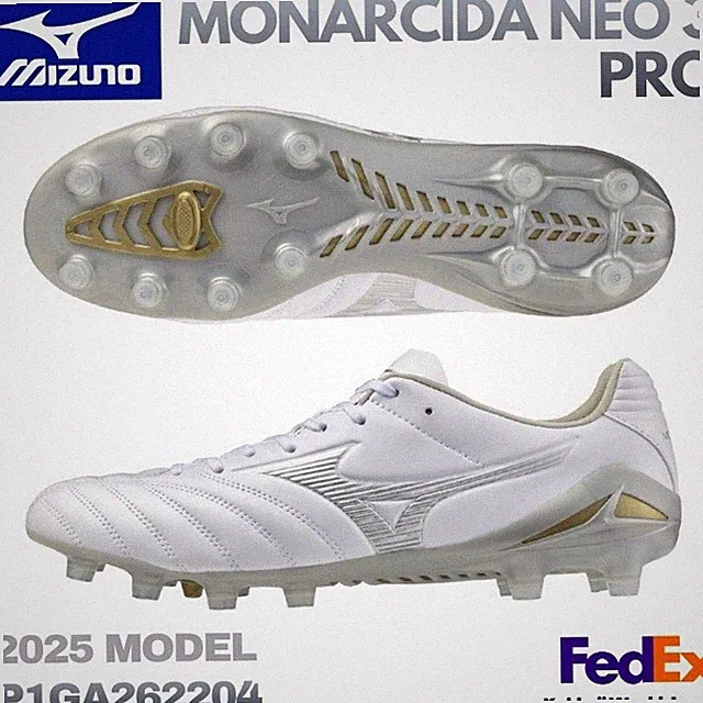 MIZUNO Soccer Cleats MONARCIDA NEO 3 PRO White/Galaxy Silver P1GA262204 2025 NEW