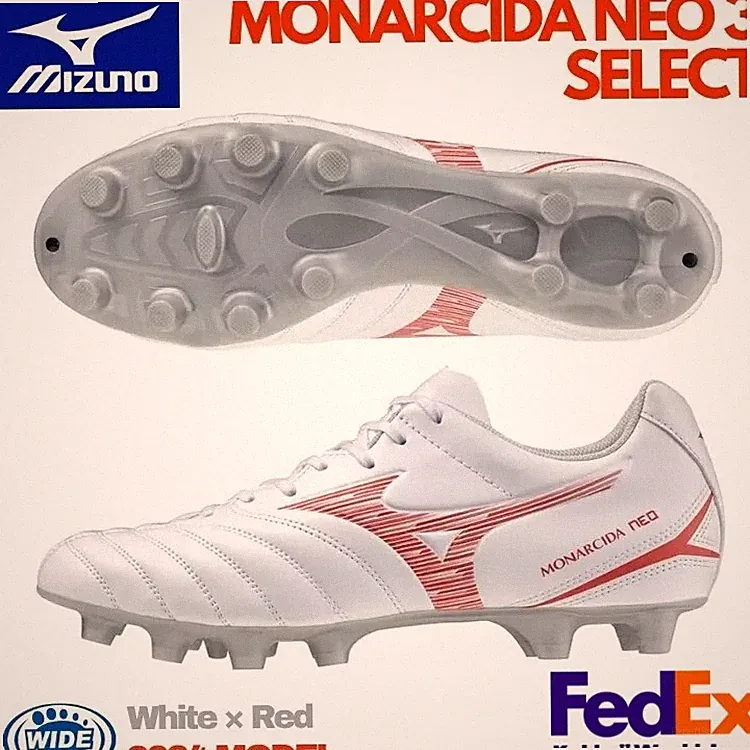 Mizuno Soccer Cleats MONARCIDA NEO 3 SELECT P1GA2425 60 White/Red WIDE 2024