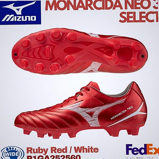 Mizuno Soccer Cleats MONARCIDA NEO 3 SELECT P1GA252560 Ruby Red / White WIDE NEW