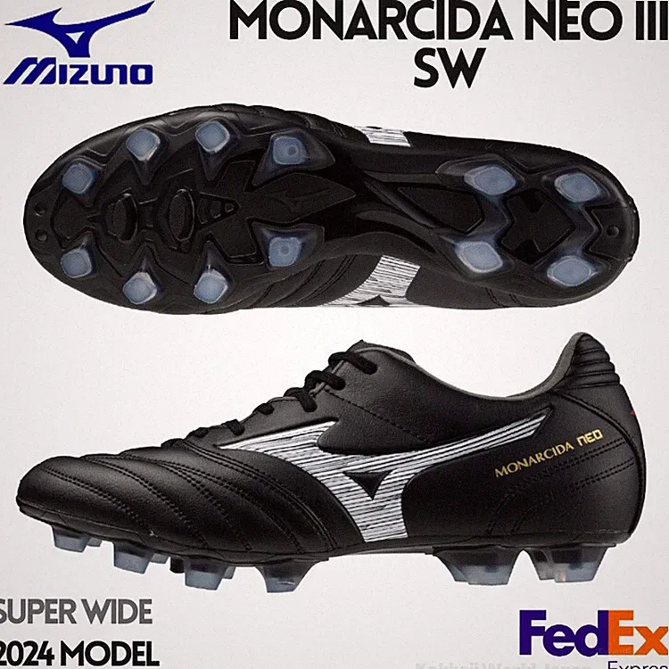 MIZUNO Soccer Cleats MONARCIDA NEO 3 SW P1GA242401 Black/White 2024 NEW!!