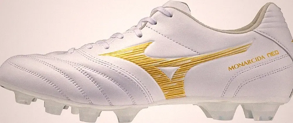 MIZUNO Soccer Cleats MONARCIDA NEO 3 SW Super Wide P1GA2624 White/Gold