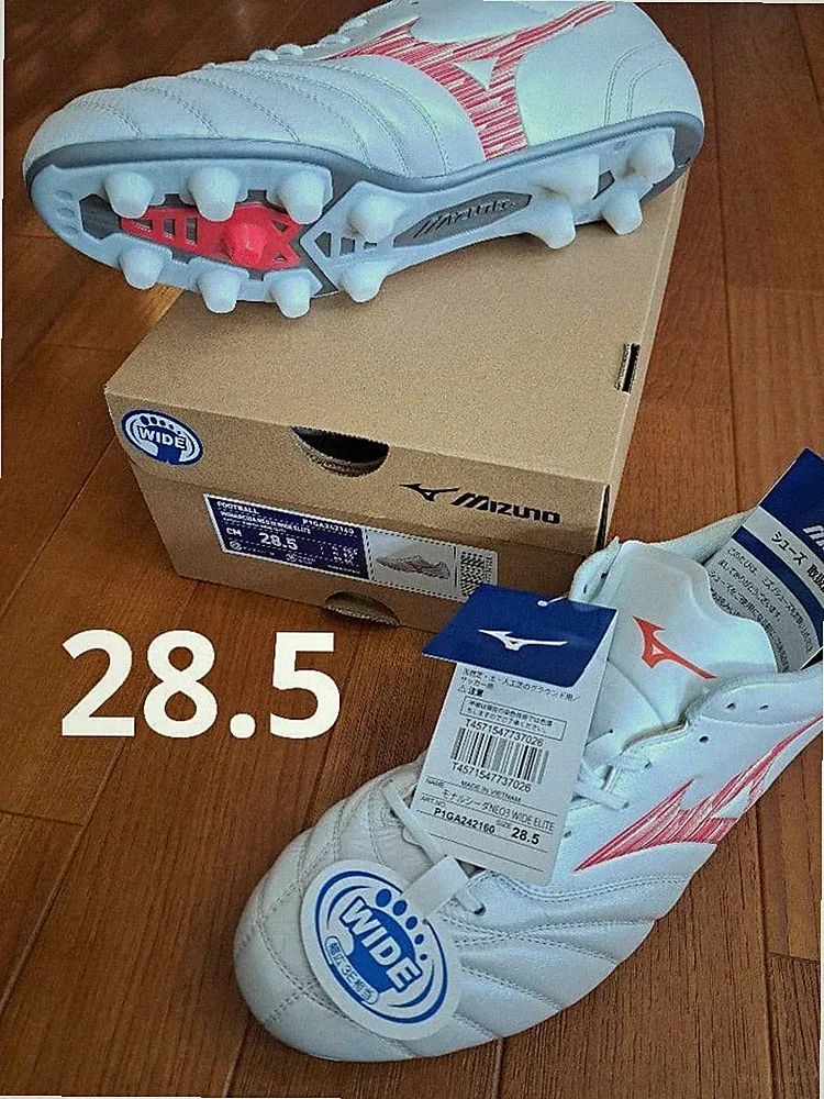 MIZUNO Soccer Cleats MONARCIDA NEO 3 WIDE ELITE P1GA2421 White x Red US10.5