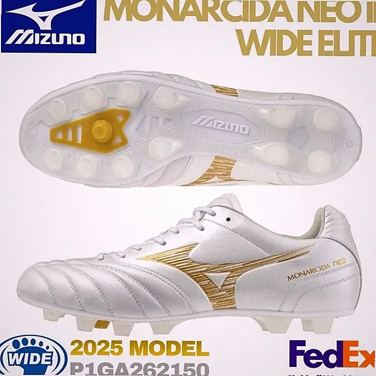MIZUNO Soccer Cleats MONARCIDA NEO 3 WIDE ELITE P1GA262150 White/ Gold 2025 NEW