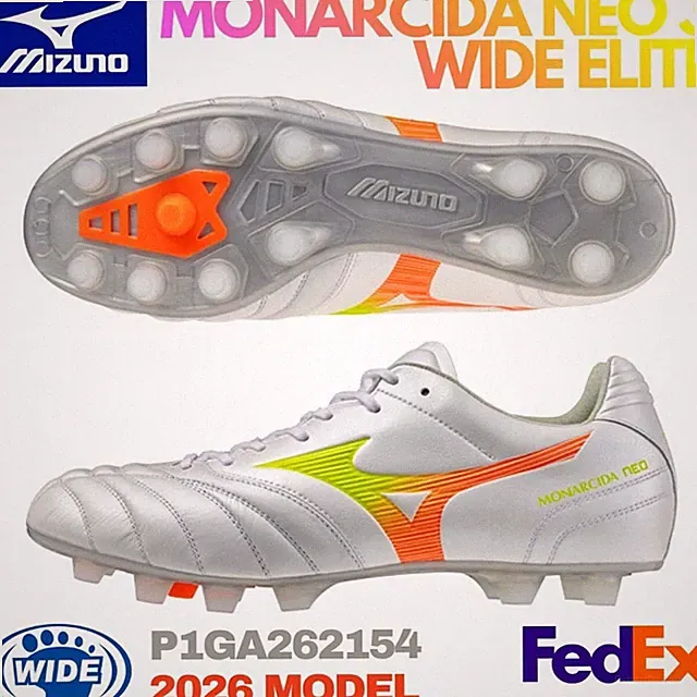 MIZUNO Soccer Cleats MONARCIDA NEO 3 WIDE ELITE P1GA262154 White/Yellow 2026 NEW