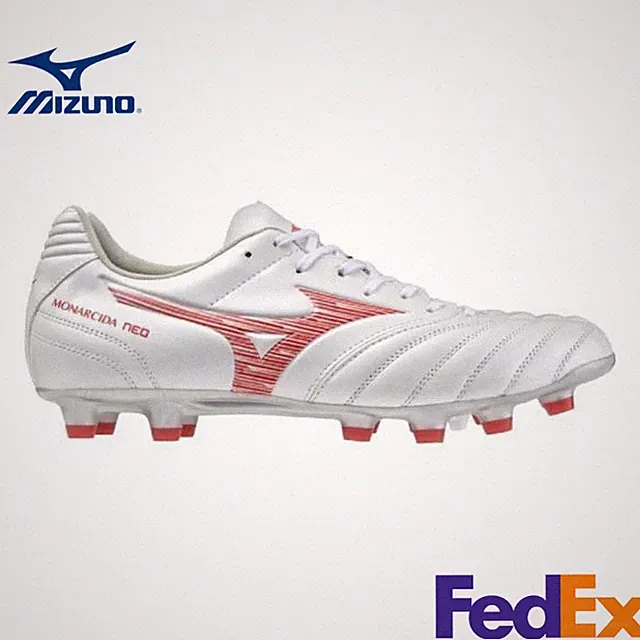 MIZUNO Soccer Cleats MONARCIDA NEO 3 WIDE PRO P1GA2423 60 White Pearl/Red oki