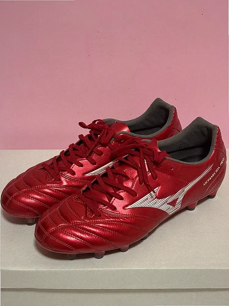 Mizuno Soccer Cleats MONARCIDA NEO 3 Wide PRO P1GA2523 Ruby Red x White US9 Used