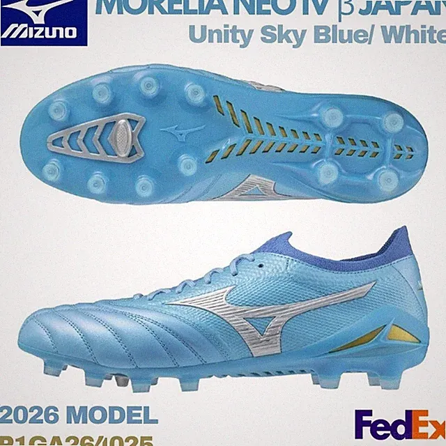 Mizuno Soccer Cleats MORELIA NEO 4 β beta JAPAN Unity Sky Blue/White P1GA264025