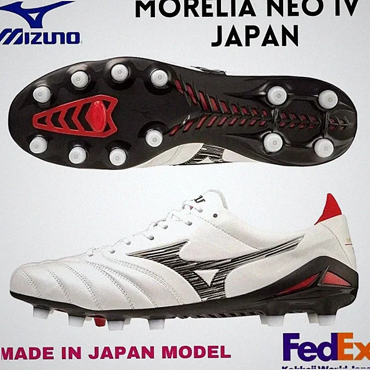 Mizuno Soccer Cleats MORELIA NEO 4 JAPAN Super White Pearl/Black P1GA233009 NEW