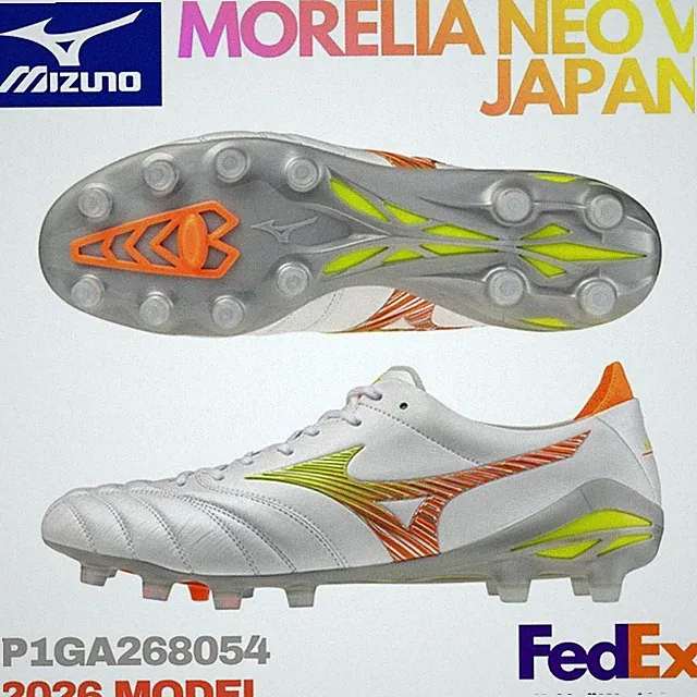 Mizuno Soccer Cleats MORELIA NEO 5 JAPAN Super White Pearl/Yellow P1GA268054 NEW