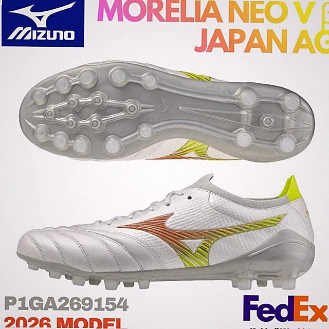 MIZUNO Soccer Cleats MORELIA NEO V β JAPAN AG White Pearl/Orange P1GA269154 NEW