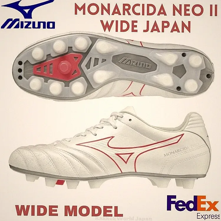 MIZUNO Soccer Cleats Shoes MONARCIDA NEO 2 WIDE JAPAN P1GA2221 64 White / Pink