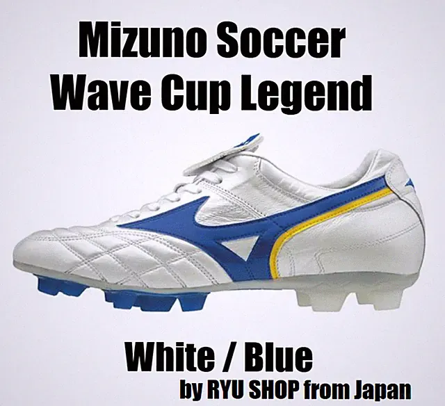 Mizuno Soccer Cleats Wave Cup Legend White / Blue P1GA191919 Rivaldo