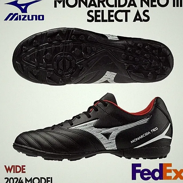 Mizuno Soccer Turf Shoes MONARCIDA NEO 3 SELECT AS P1GD2425 01 Black/White WIDE