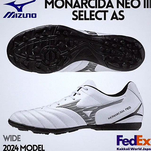 Mizuno Soccer Turf Shoes MONARCIDA NEO 3 SELECT AS P1GD2425 09 White/Black NEW!
