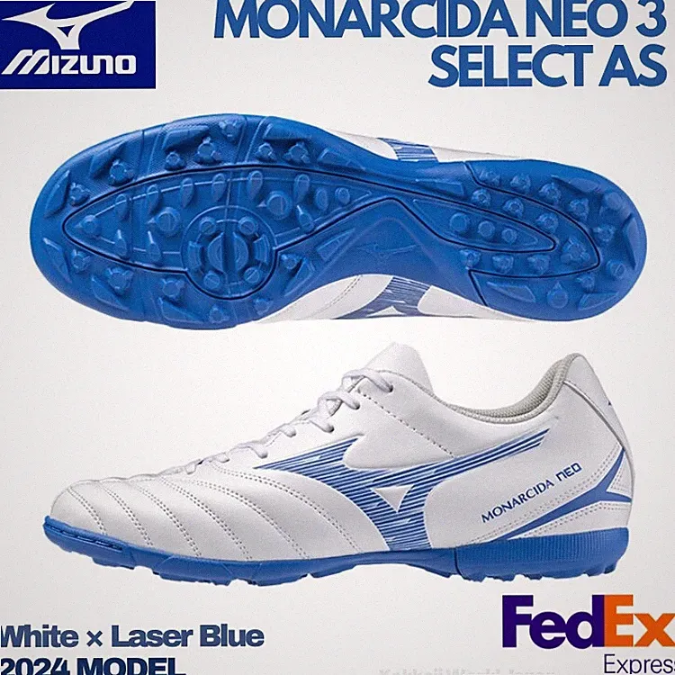 Mizuno Soccer Turf Shoes MONARCIDA NEO 3 SELECT AS P1GD2425 25 White/Blue WIDE